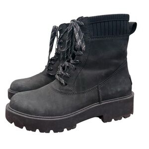 Ugg Womens Black Ballard Lace Up Boot Size 8
